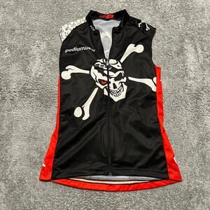 Podiumwear Tank Top Shirt Jersey Womens Medium Cycling Pockets Skull Punk